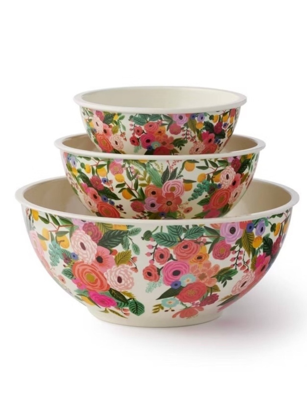 Rifle Paper Co. Garden Party 3pc Melamine Mixing Bowl Set